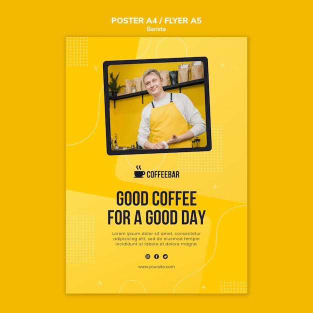 PSD grátis modelo de cartaz - barista