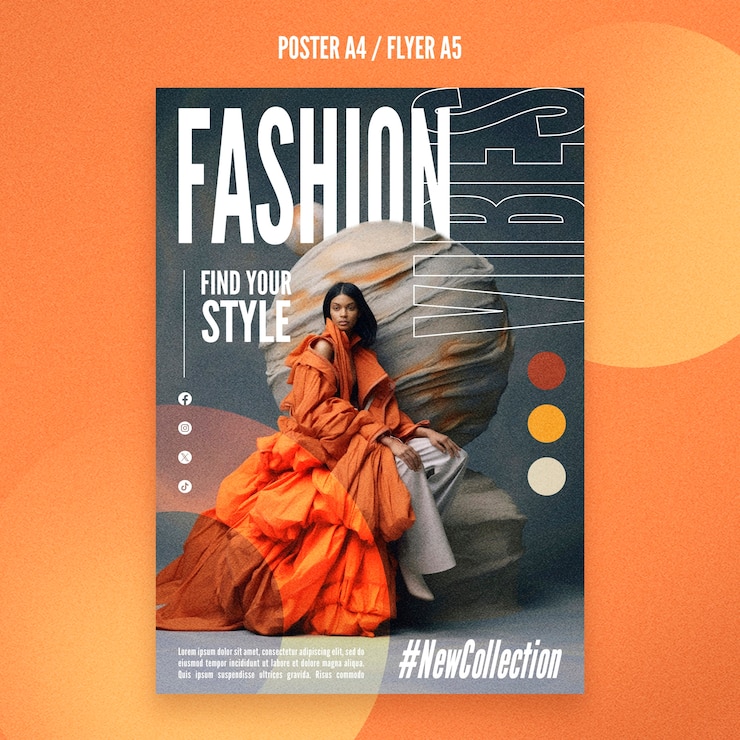 PSD grátis modelo de cartaz - coleção de moda