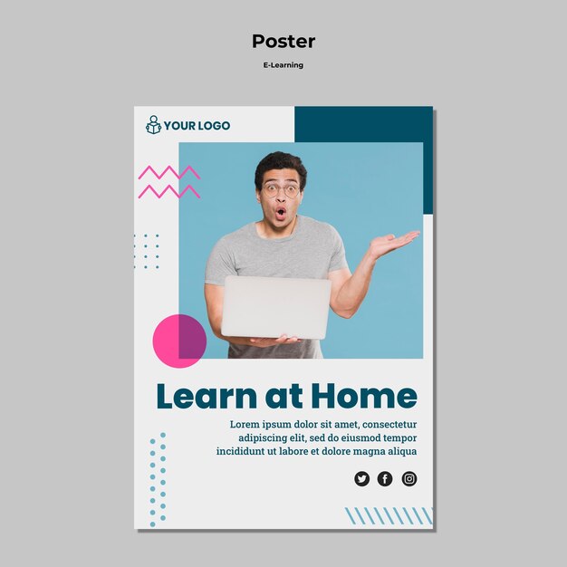 Modelo de cartaz com tema de aprendizagem