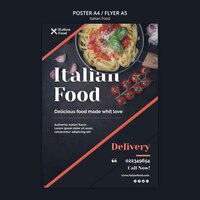 Modelo de cartaz - conceito de comida italiana