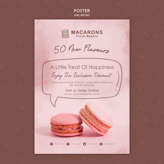 Modelo de cartaz - conceito de macarons