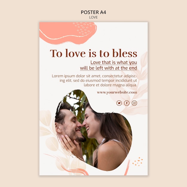 Modelo de cartaz de amor
