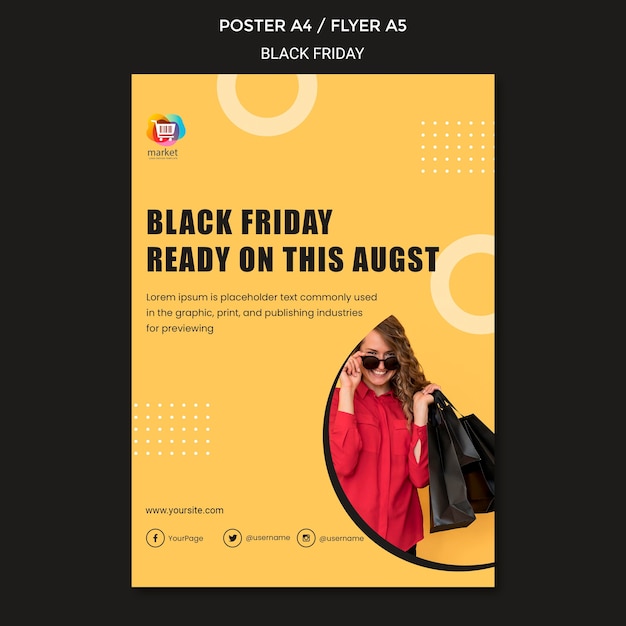 PSD grátis modelo de cartaz de anúncio black friday