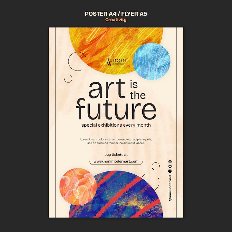 PSD grátis modelo de cartaz de arte espacial em aquarela
