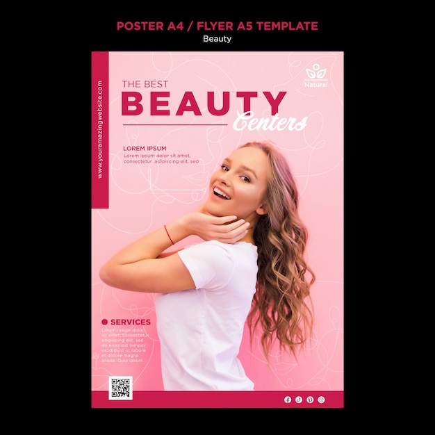 Modelo de cartaz de beleza