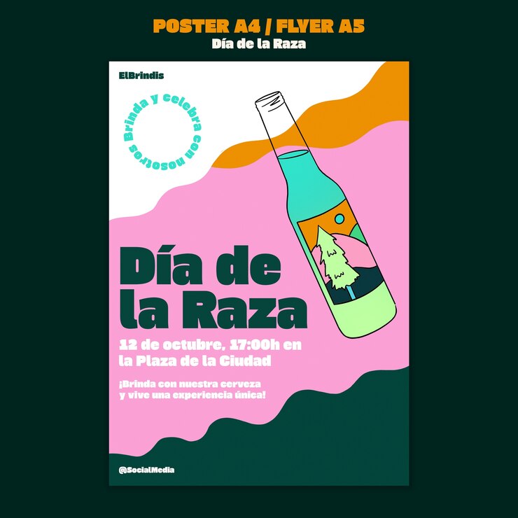 PSD grátis modelo de cartaz de celebração da dia de la raza