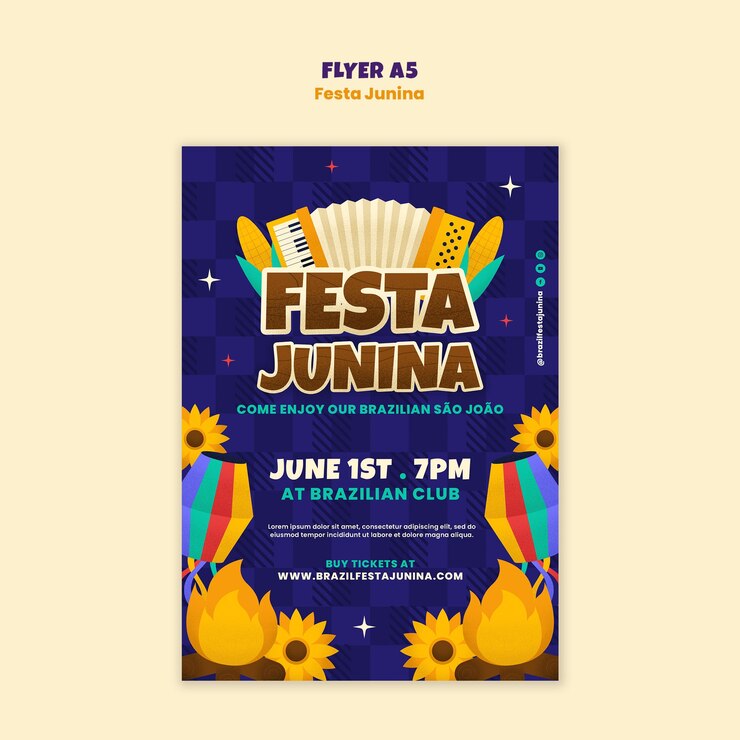 PSD grátis modelo de cartaz de celebração da festa junina