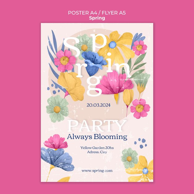 Modelo de cartaz de celebração da primavera