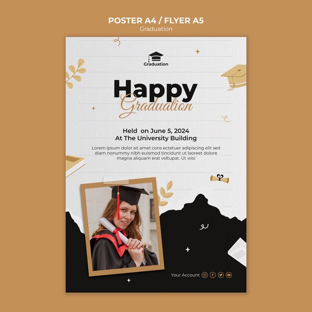 Modelo de cartaz de celebração de formatura