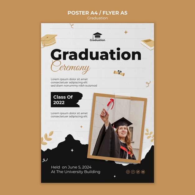 Modelo de cartaz de celebração de formatura