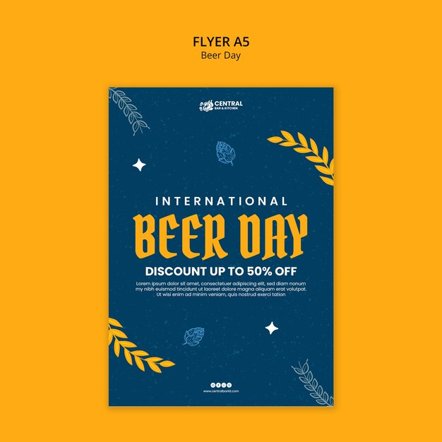 Modelo de cartaz de celebração do dia da cerveja