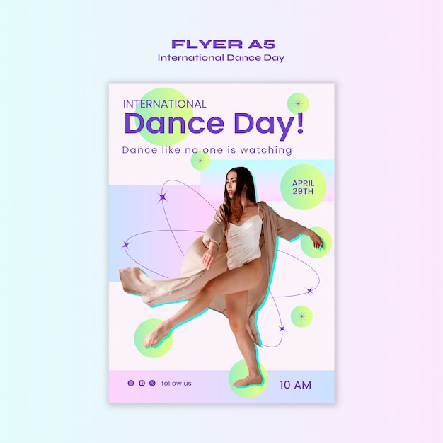 Modelo de cartaz de celebração do dia internacional da dança