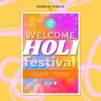 PSD grátis modelo de cartaz de celebração do festival holi