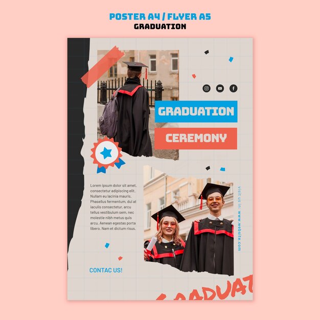 Modelo de cartaz de cerimônia de formatura