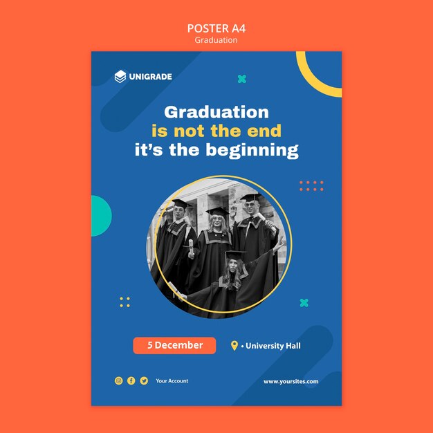Modelo de cartaz de cerimônia de formatura