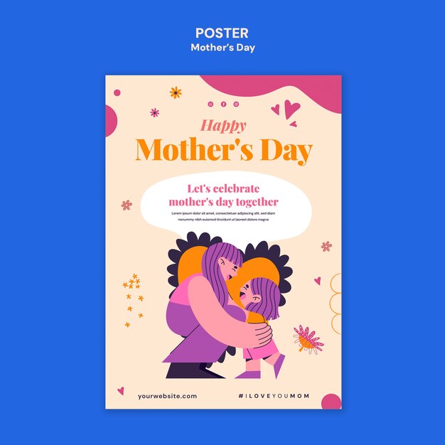 Modelo de cartaz de comemoração do dia das mães