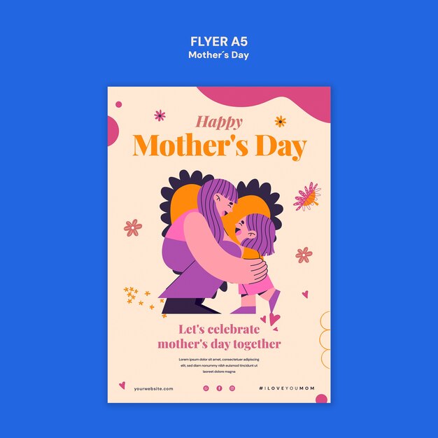 Modelo de cartaz de comemoração do dia das mães
