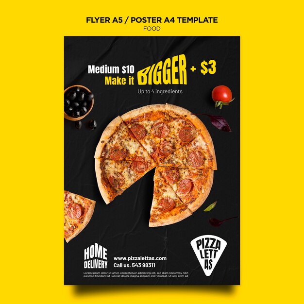 Modelo de cartaz de comida italiana