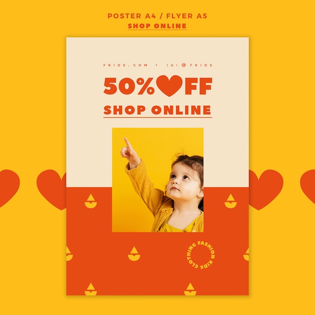 PSD grátis modelo de cartaz de compras online