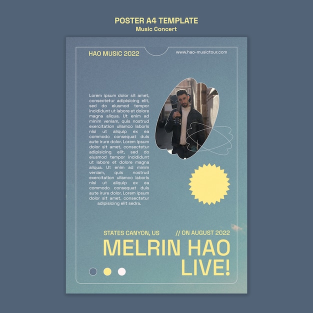 Modelo de cartaz de concerto de música divertido a4