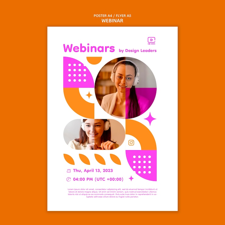 PSD grátis modelo de cartaz de conferência webinar