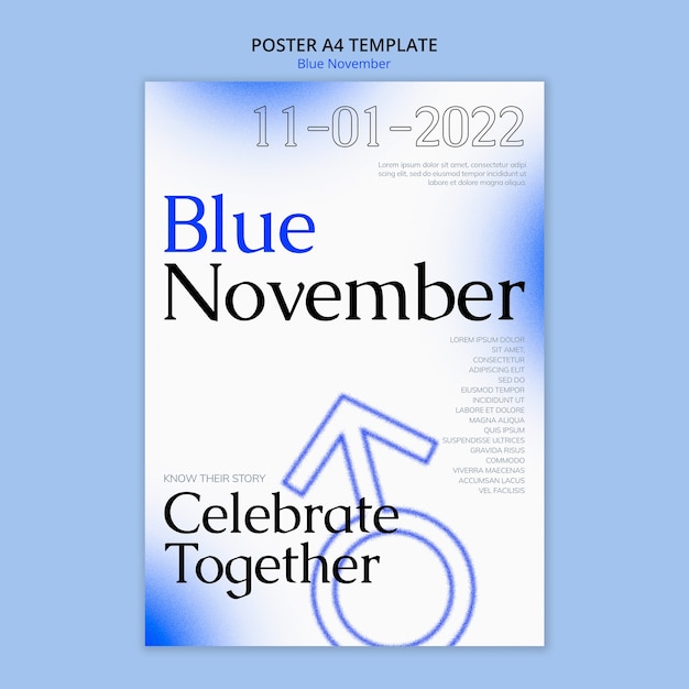 Modelo de cartaz de conscientização de novembro azul