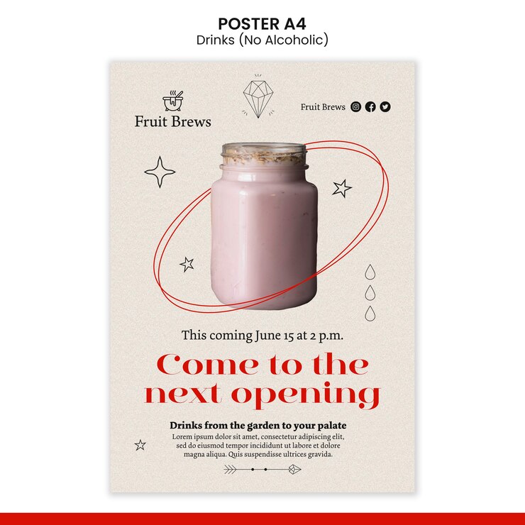 PSD grátis modelo de cartaz de delicioso smoothie saudável