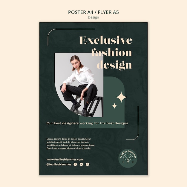 PSD grátis modelo de cartaz de design de moda