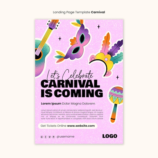 PSD grátis modelo de cartaz de entretenimento de carnaval