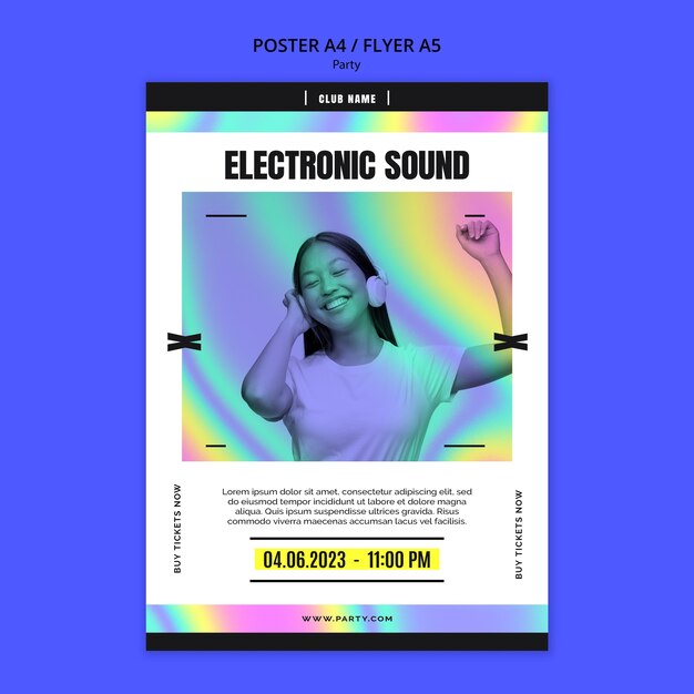 Modelo de cartaz de entretenimento de festa