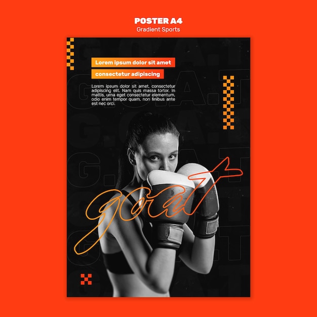 PSD grátis modelo de cartaz de esportes de luta