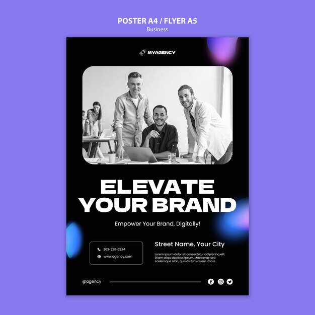 Modelo de cartaz de estratégia empresarial