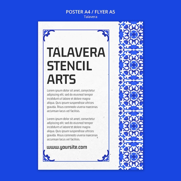 Modelo de cartaz de evento talavera de design plano