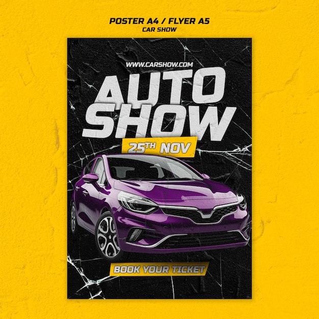 PSD grátis modelo de cartaz de feira de automóveis