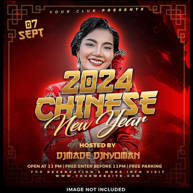 PSD grátis modelo de cartaz de feliz ano novo chinês