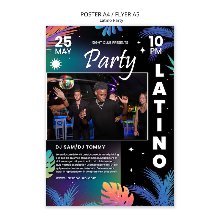 PSD grátis modelo de cartaz de festa latina