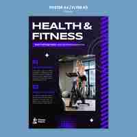 PSD grátis modelo de cartaz de fitness design plano