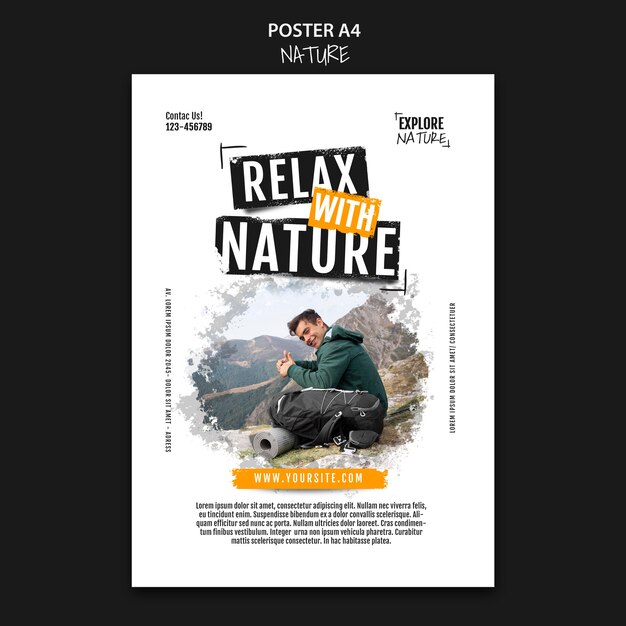 Modelo de cartaz de natureza design plano
