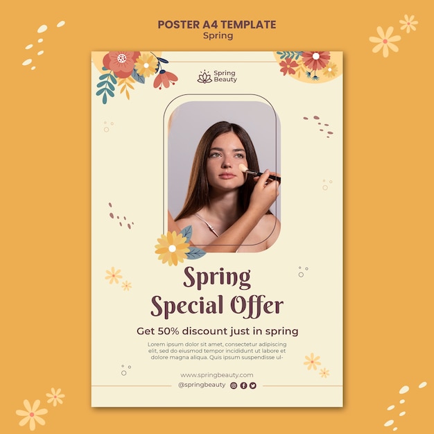 PSD grátis modelo de cartaz de oferta especial de primavera