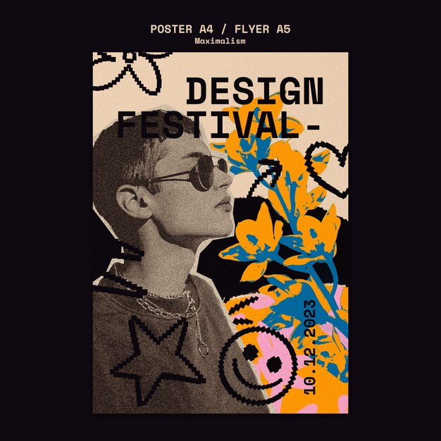Modelo de cartaz de projeto de festival