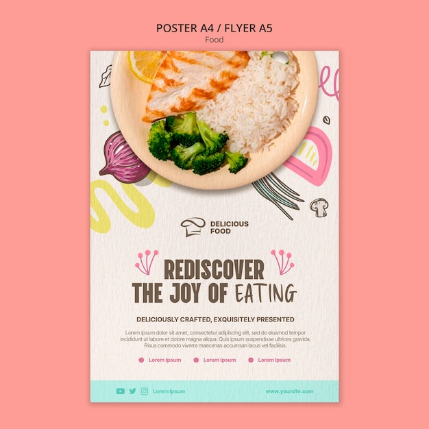 PSD grátis modelo de cartaz de restaurante de comida deliciosa