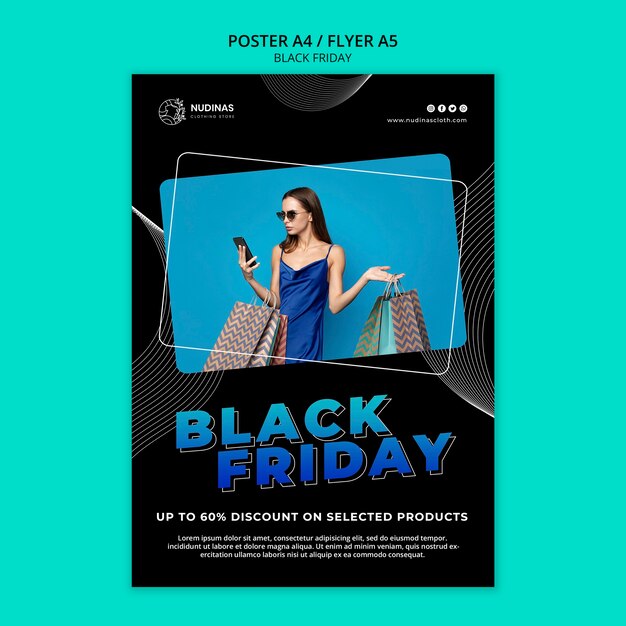 Modelo de cartaz de sexta-feira negra gradiente
