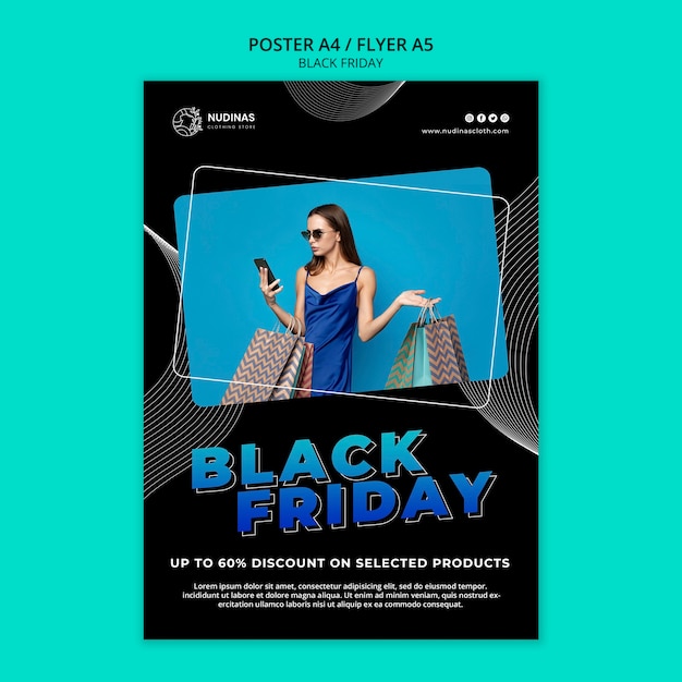 Modelo de cartaz de sexta-feira negra gradiente