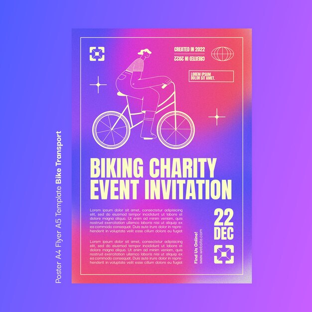Modelo de cartaz de transporte de bicicleta gradiente