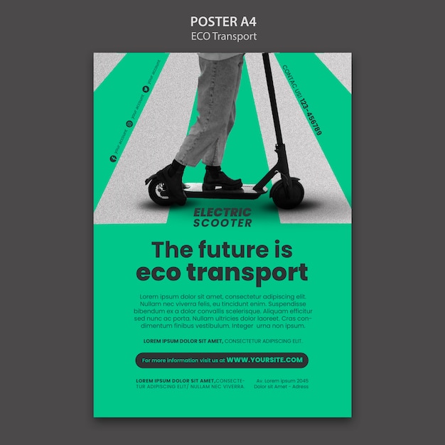 PSD grátis modelo de cartaz de transporte ecológico