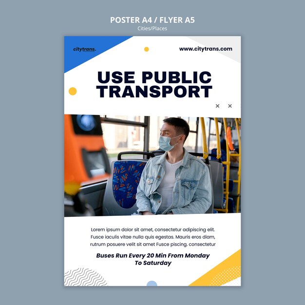 Modelo de cartaz de transporte público