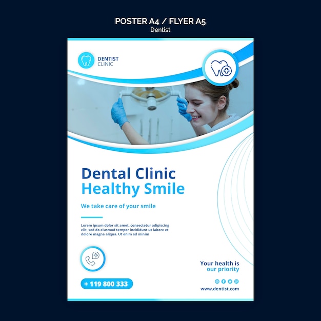 PSD grátis modelo de cartaz - dentista
