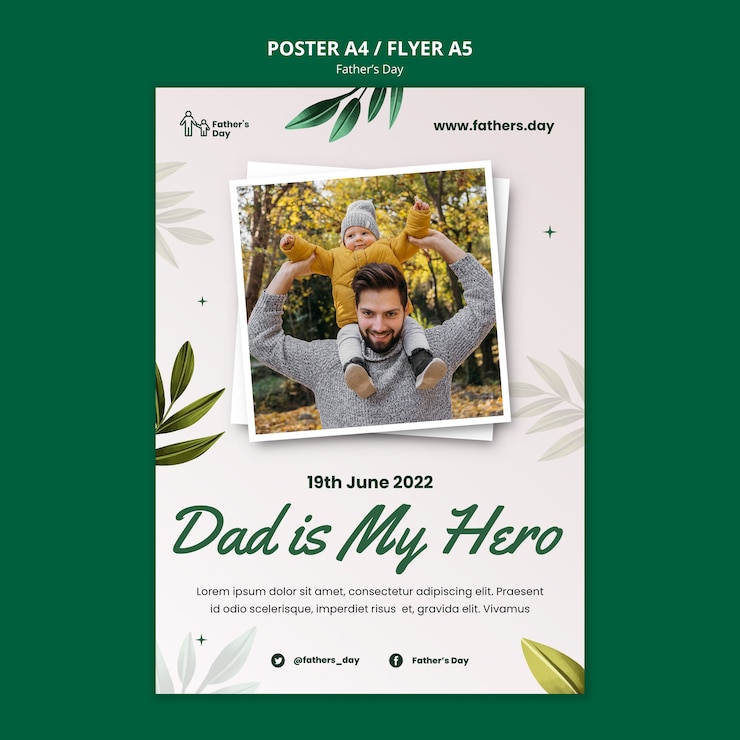 PSD grátis modelo de cartaz - design do dia dos pais