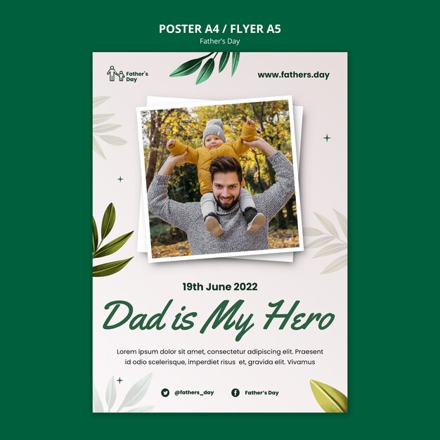 Modelo de cartaz - design do dia dos pais