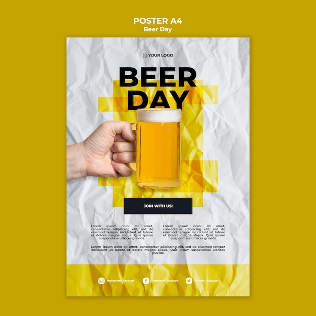 Modelo de cartaz - dia da cerveja